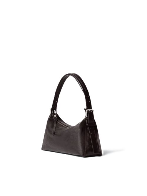 BELTED BAGUETTE BAG IN LEATHERPaper Lux Leather Lemaire | BG0167 LL0108BR490 DARKCHOCOLATE